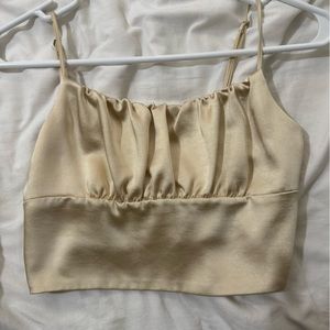 Zara champagne crop top